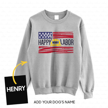 Personalized Dog Gift Idea - Happy Labor Day Paw On The Flag For Dog Lovers - Standard Crew Neck Sweatshirt